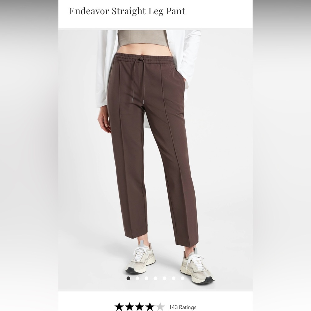 NWOT Athleta Endeavor Straight Leg 8Long in Brown